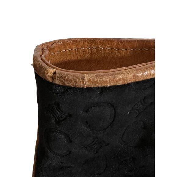 Celine Suede Shoulder Bag Bucket Bag Black Vintage - Picture 8 of 16